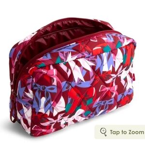 Vera Bradley Red and Purple Xl Cosmetic Bag